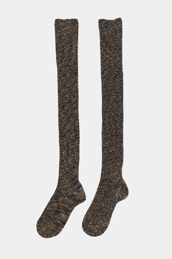 BASERANGE Cotton Stockings KOK KTOK Collection France BAS-SOTOK-TC-AU25-OLIVE GREEN MELANGE (KOK KTOK SOOK SOTOK)